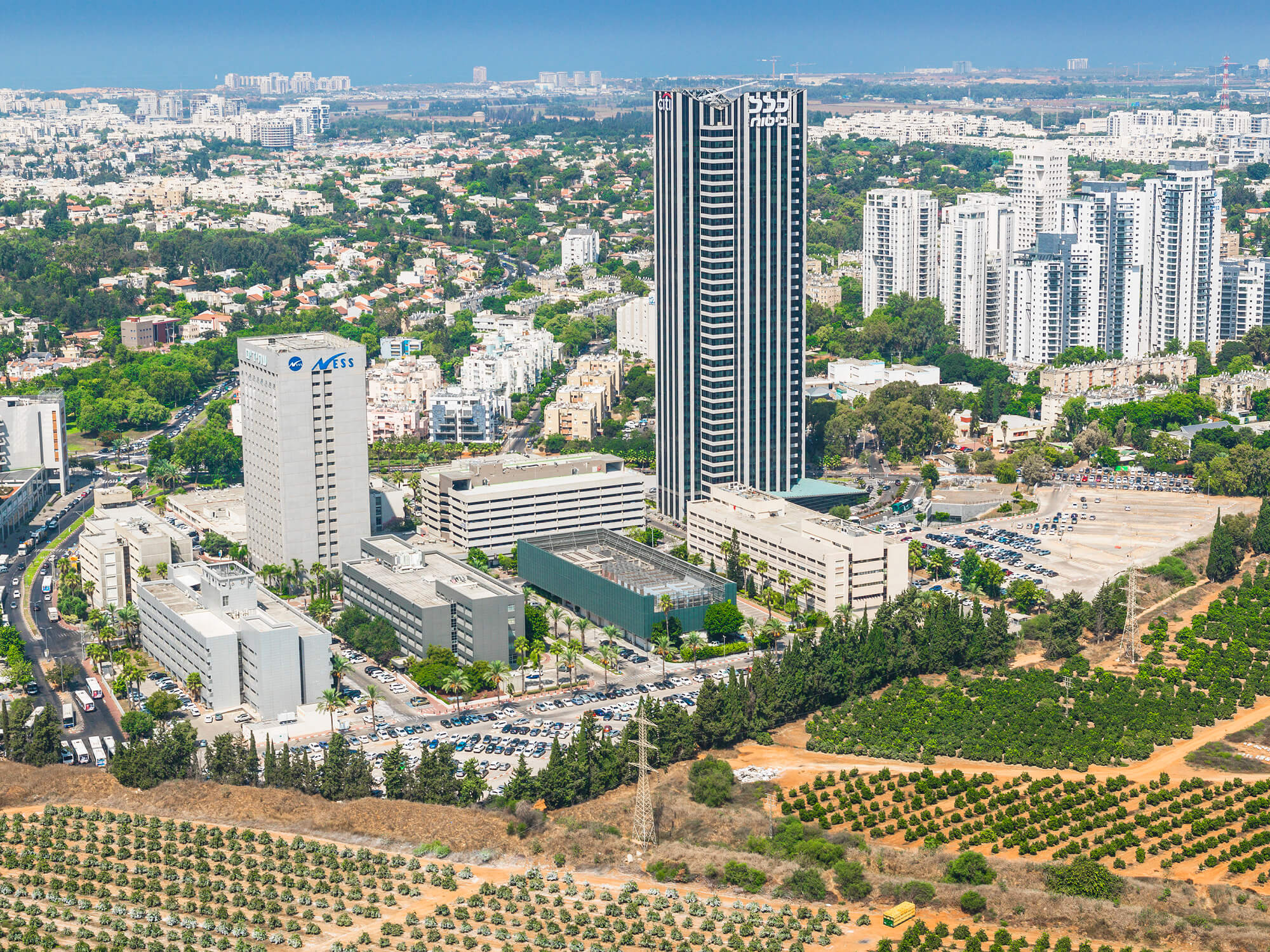 תמונת רחפן של פארק עתידים תל אביב